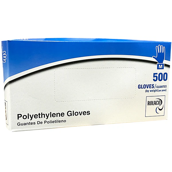 ROLACO - POLYETHYLENE MEDIUM GLOVES 10x500 EA