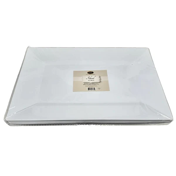 MADISON - 12.75" WHITE RECTANGLE PLATES 12x10 PK