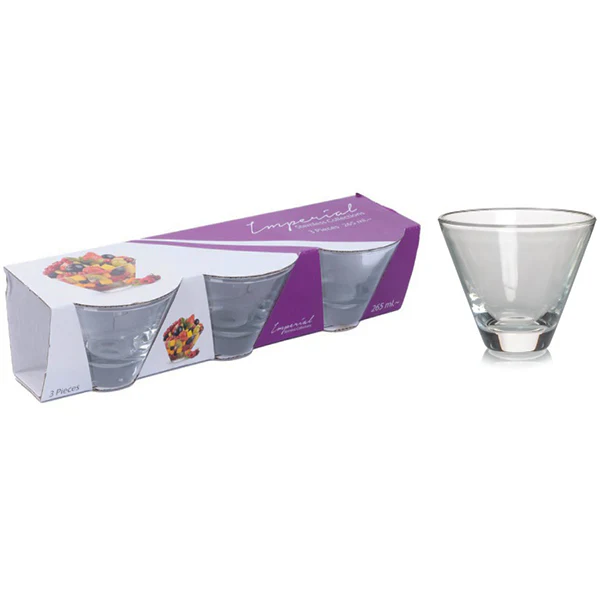 IMPERIAL - GLASS BOWL 4.25"x2.5" 3 PK