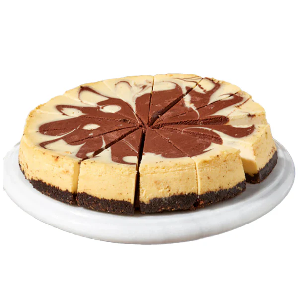 ELITE SWEETS - CHEESECAKE 10IN CHOCOLATE SWIRL SLICED 1.9KG