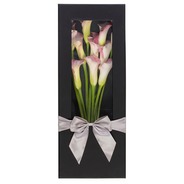 CREATIVE BAG - 21.65x8.25x4.3 BLACK MAGNETIC FLORAL WIND BOX 1EA