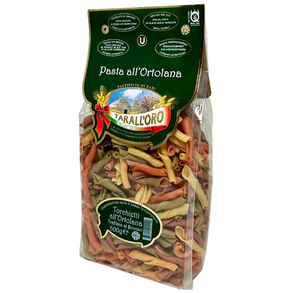TARALL'ORO - TORCHIETTI ORTOLANO 3 COLOURS PASTA 20x500 GR