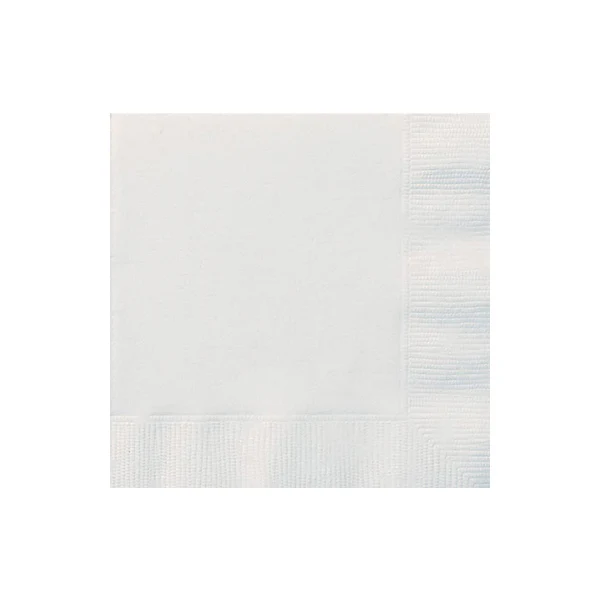 UNIQUE - BRIGHT WHITE BEVERAGE NAPKINS 20CT