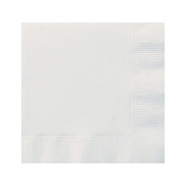 UNIQUE - BRIGHT WHITE LUNCHEON NAPKINS 20CT