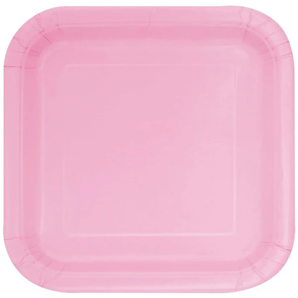 UNIQUE - LOVELY PINK 9IN SQUARE PLATES 14CT