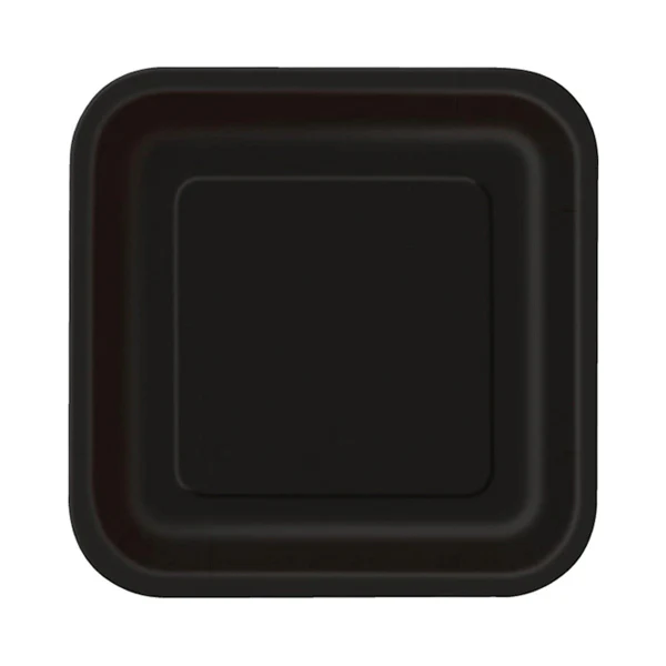 UNIQUE - MIDNIGHT BLACK 9in SQUARE PLAES EA