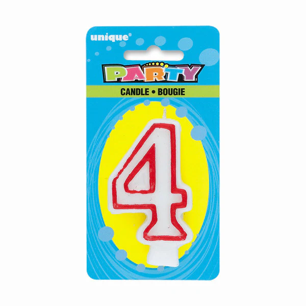 UNIQUE - DELUXE NUMERAL CANDLE 4 1EA