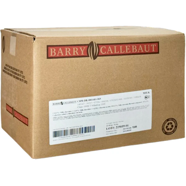 CALLEBAUT - MILKDROP 1000 MILK CHOCOLATE CHIPS 22.68KG