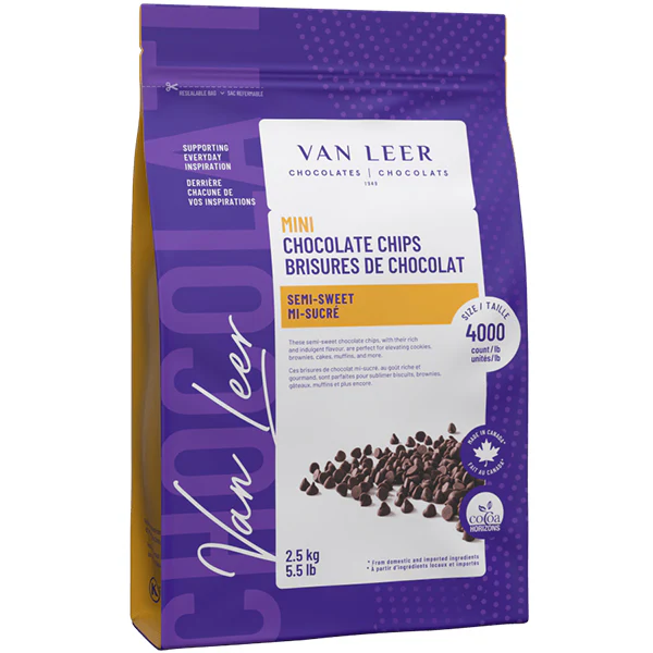 VAN LEER - SEMI-SWEET DARK CHOCOLATE CHIPS 2.5KG