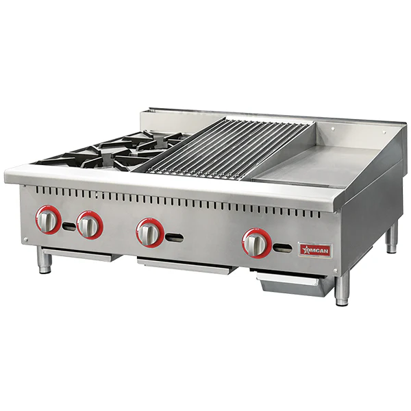 OMCAN - COUNTERTOP 36" HOT PLATE CHARBROILER GRIDDLE 48086 -NG