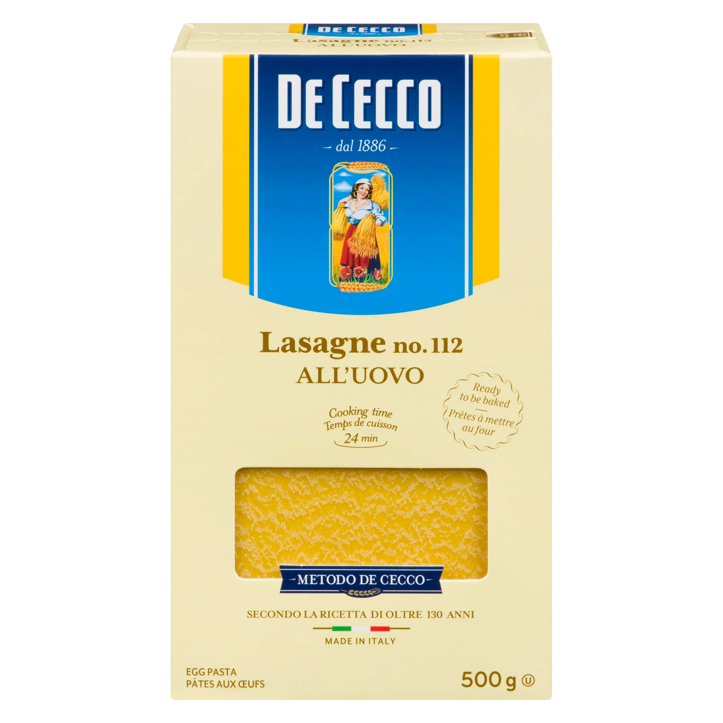 DE CECCO - #112 LASAGNA TIMBALLO ALUOVO 5 500GR