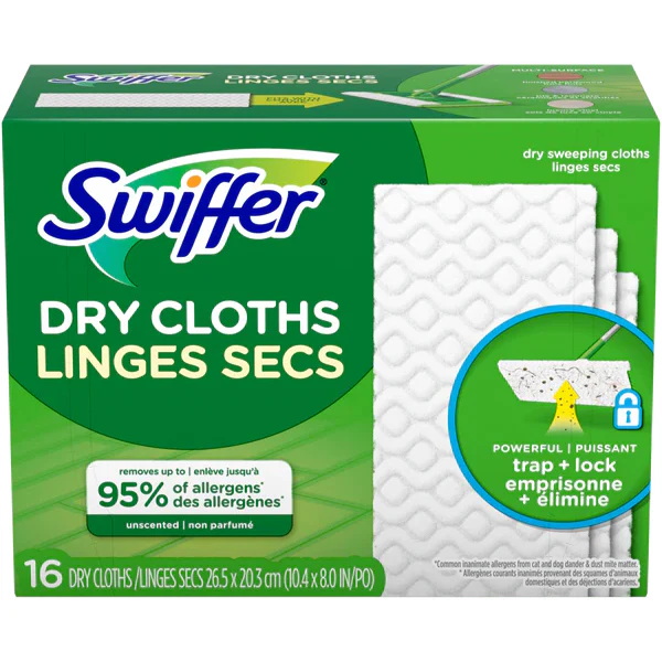 SWIFFER - DRY CLOTHS UNSCENTED 16 CT
