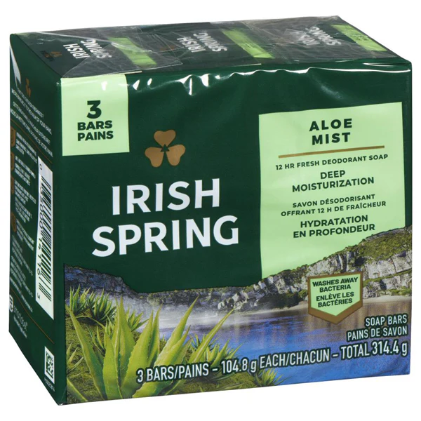 IRISH SPRING - BARS ALOE 3x104.8 GR