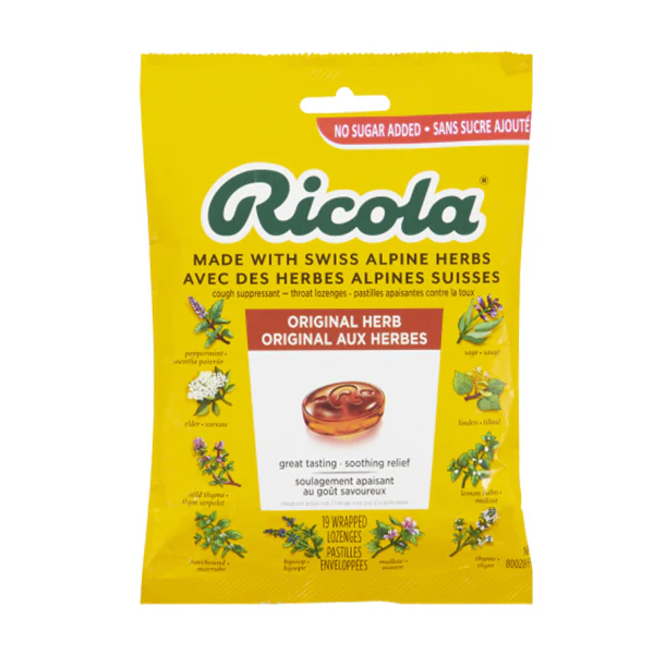 RICOLA - NO SUGAR ORIGINAL HERB BAG 75GR
