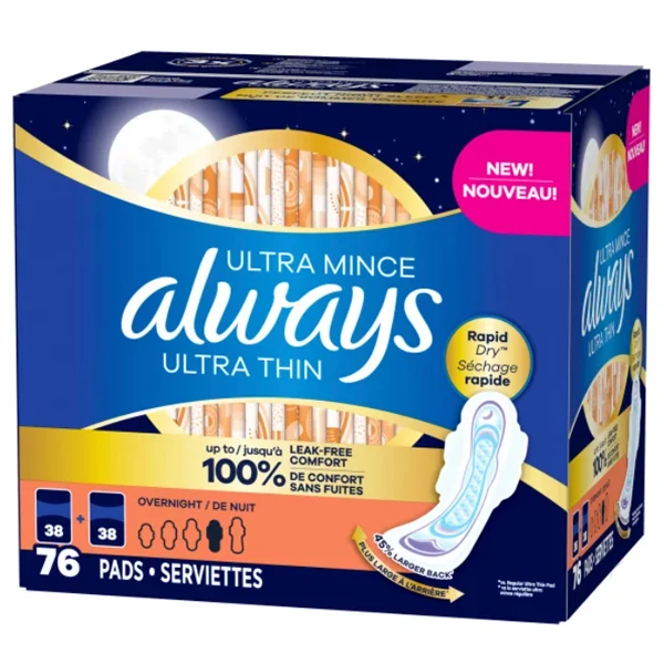 Always - Ultra Thin Overnight Pad 76PK