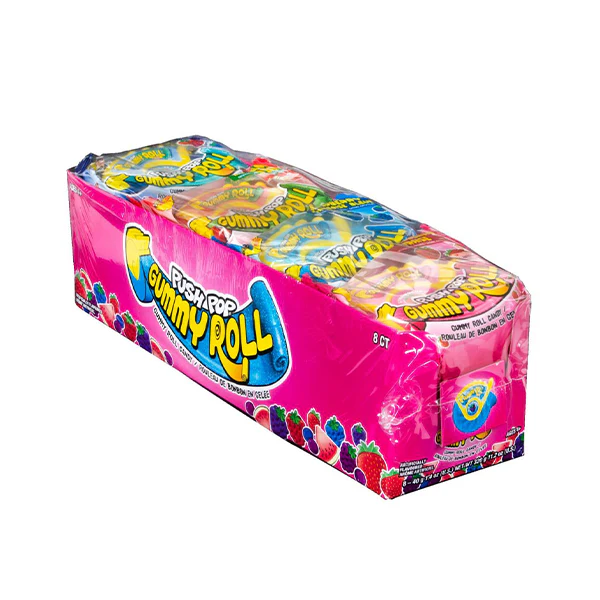 BAZOOKA BRANDS - PUSH POP GUMMY ROLL 8x40 GR