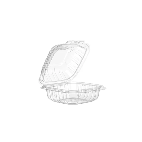 DART - 6IN CLEAR PP PLASTIC HINGED CONTAINER 75 CT