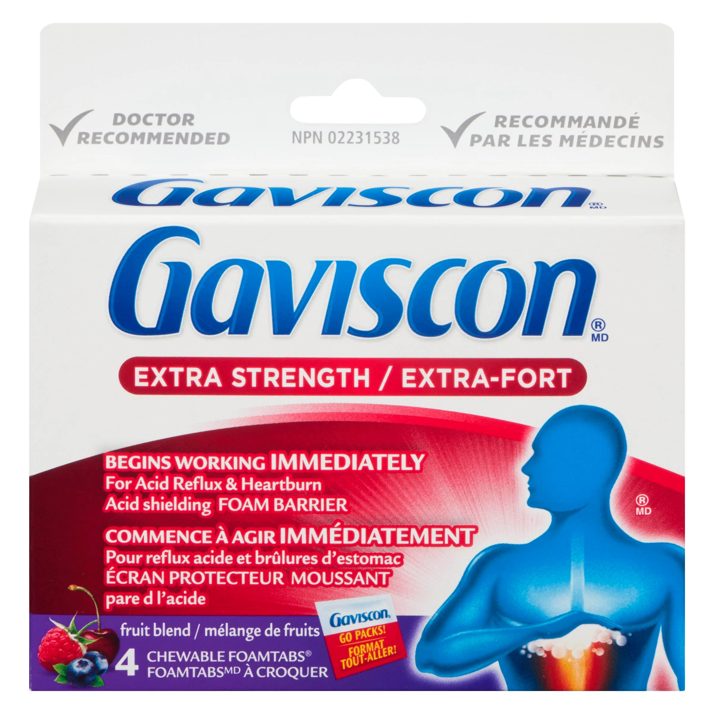 GAVISCON EXTRA STRENGTH FRUIT BLEND CHEWABLE FOAM TABS 4EA