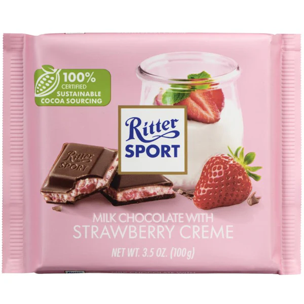 RITTER - SPORT STRAWBERRY CREME 100GR