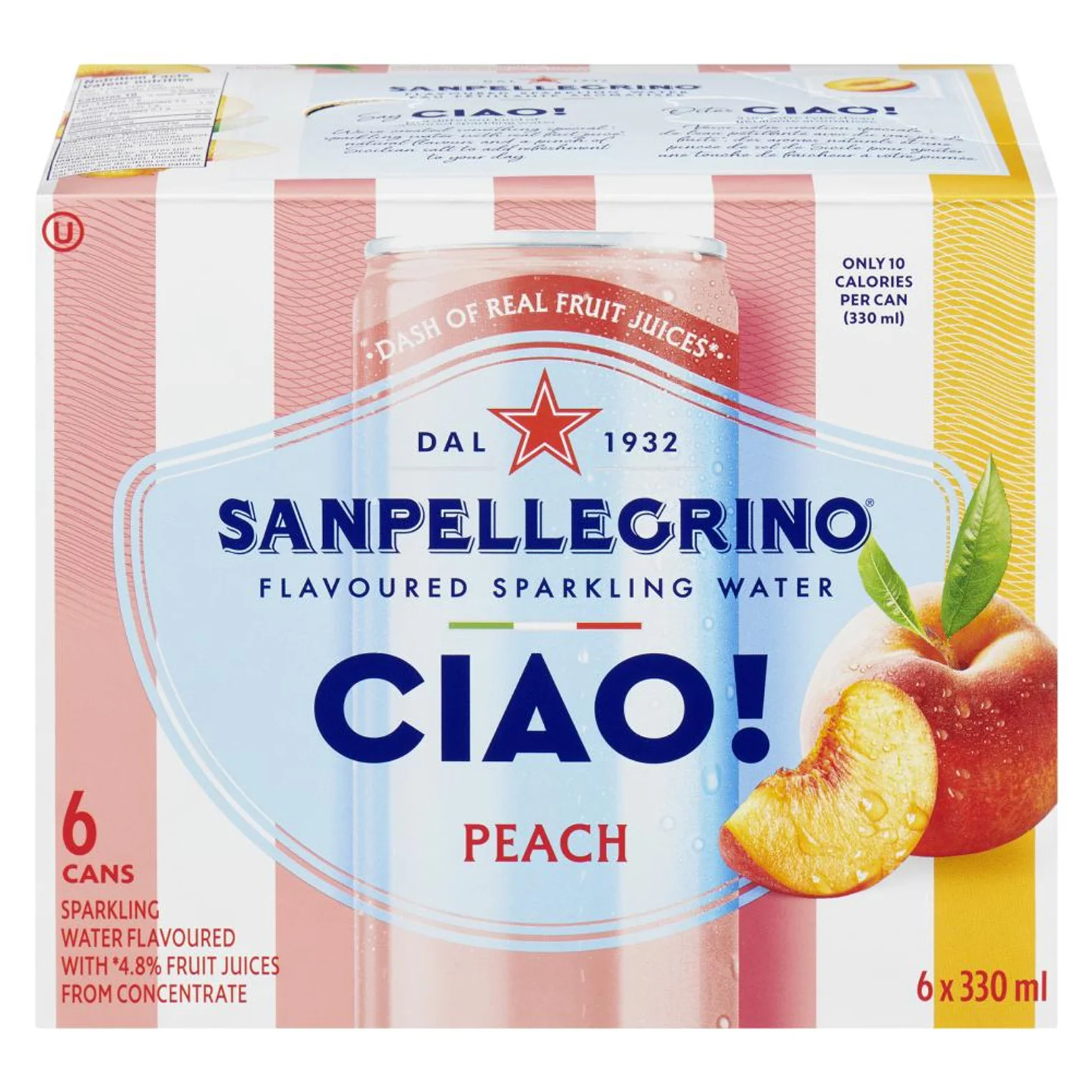 SAN PELLEGRINO - CIAO CANS PEACH 4x6x330 ML
