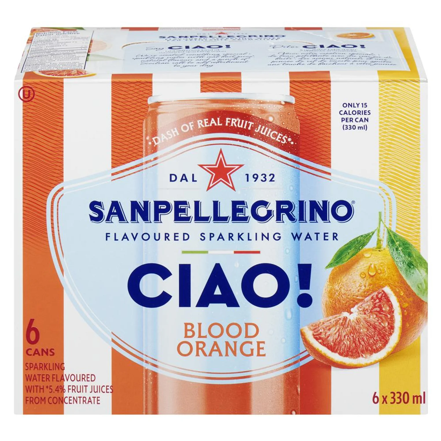 SAN PELLEGRINO - CIAO CANS BLOOD ORANGE 6x330 ML