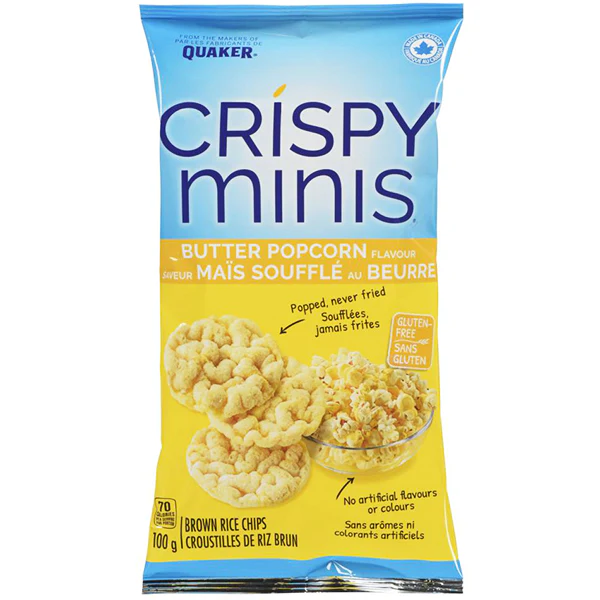 QUAKER - CRISPY MINIS BUTTER POPCORN 100GR