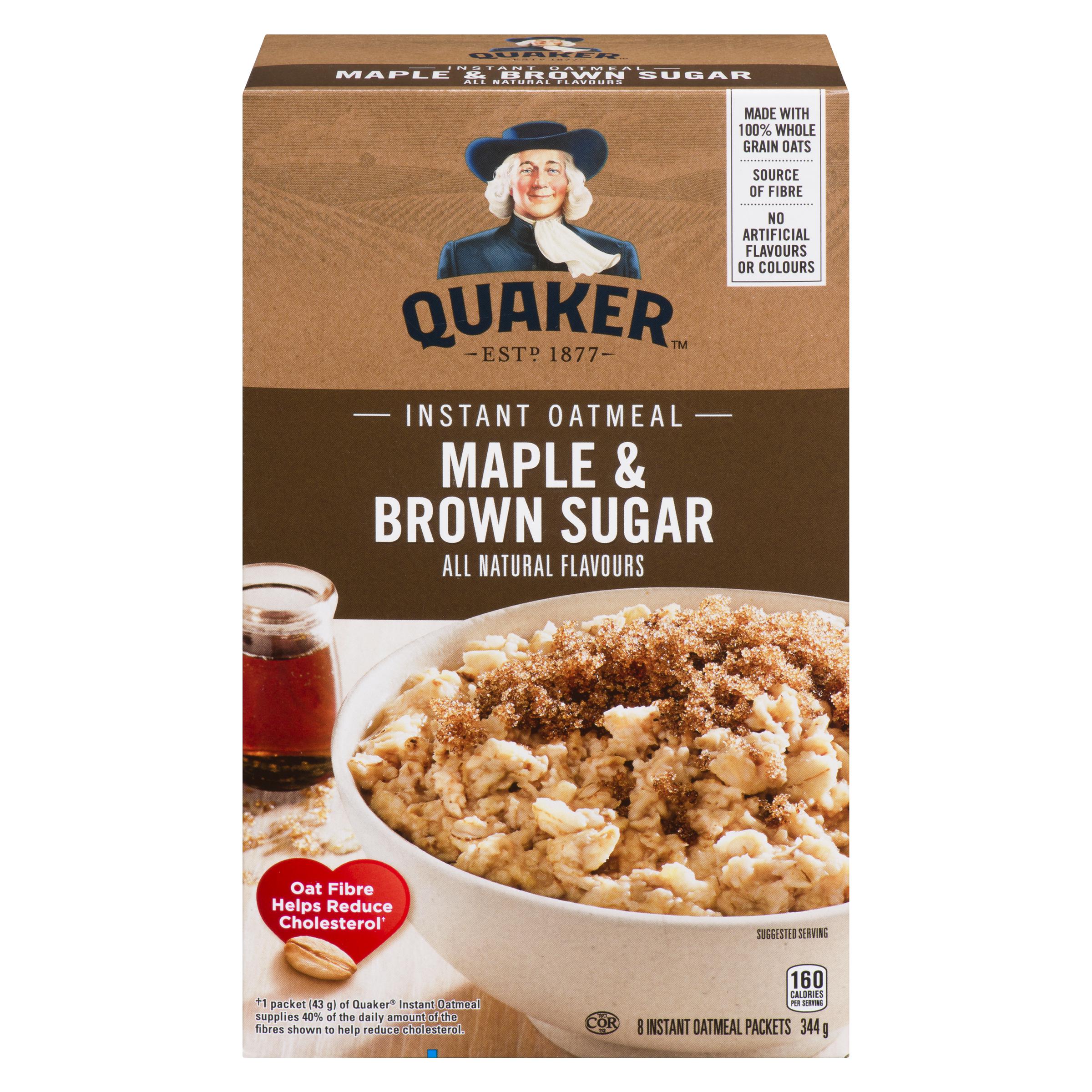 QUAKER - OATMEAL MAPLE & BROWN SUGAR INSTANT 344GR