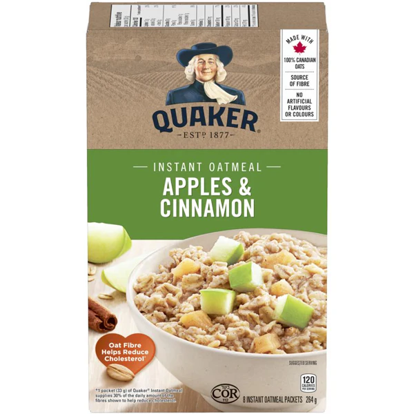 QUAKER - APPLE CINNAMON INSTANT OATMEAL 264GR