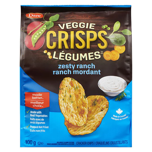 DARE - VEGGIE CRISPS ZESTY RANCH 100GR