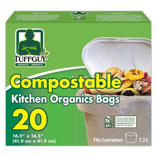TUFFGUY - COMPOSTABLE KITCHEN ORGANICS BAGS 16.5" X 20EA