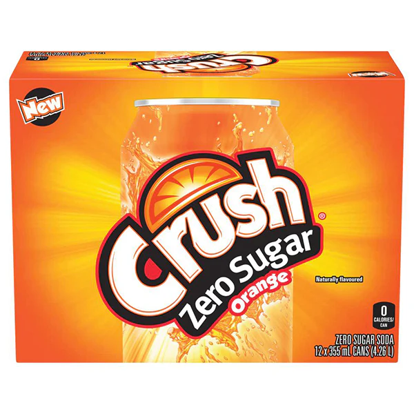 CRUSH - ORANGE ZERO SUGAR 12x355ML