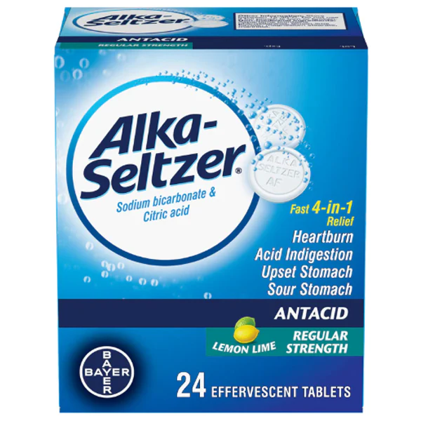 ALKA - SELTZER ACETYLSALICYLIC ACID LEMON LIME 24CT