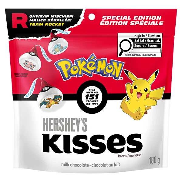 HERSHEY - KISSES MILK CHOCOLATE POKEMON 180GR
