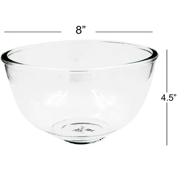 HOUSEWARE - BOWL GLASS MIXING 8x4.5 IN