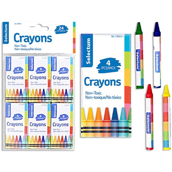 LINKS - CRAYONS SET4 PCS PER BOX 6 PK