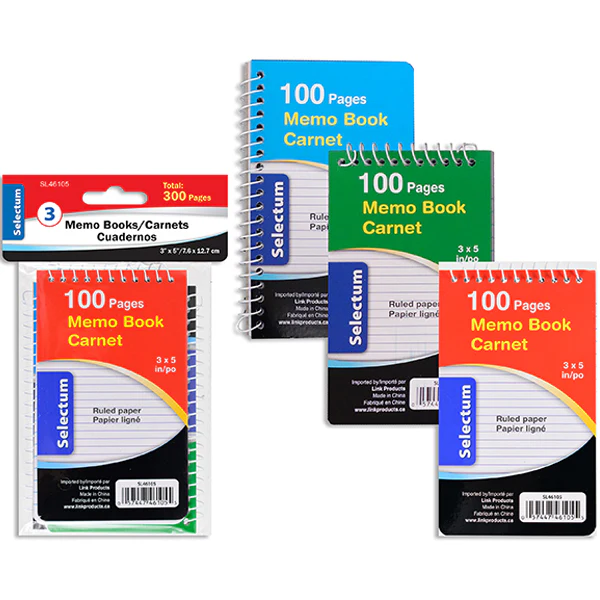 SELECTUM - COIL NOTEBOOK 3X5in 300PG EA