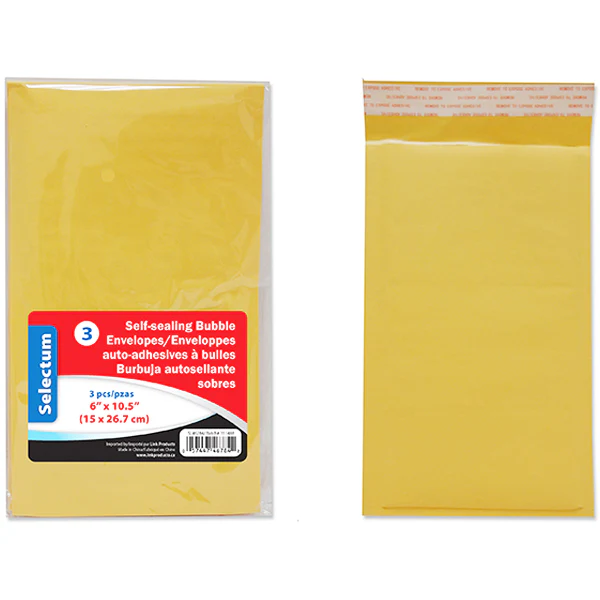 SELECTUM - BUBBLE ENVELOPES 6x10in 3EA