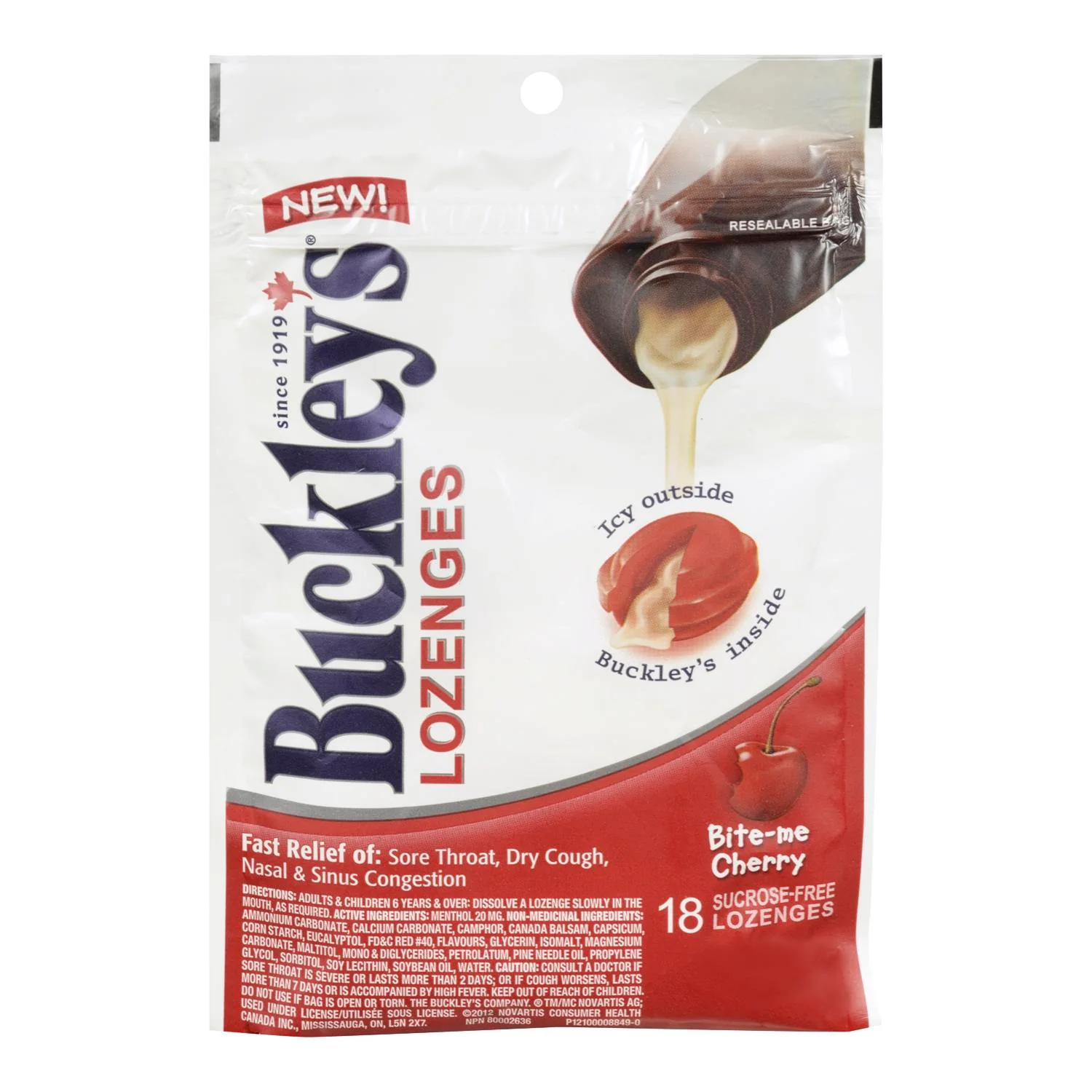 BUCKLEYS - LOZENGES CHERRY OUTBURST 18EA