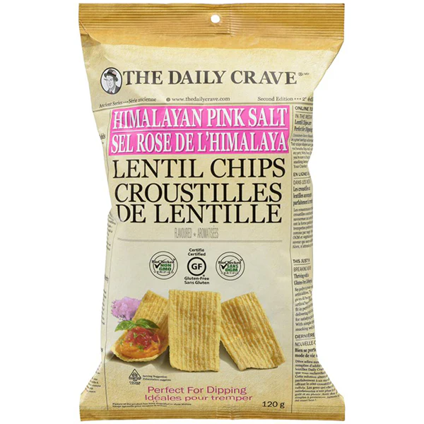 THE DAILY CRAVE - HIMALAYAN PINK SALT LENTIL CHIPS 120GR