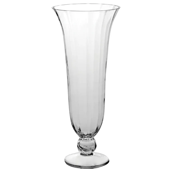 PEDESTAL GLASS VASE 7.5x18 IN