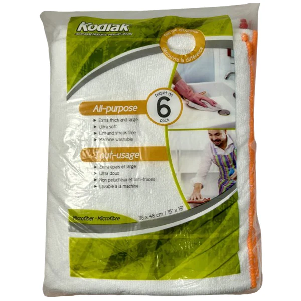 KODIAK - WHITE MICROFIBER TOWELS 6EA