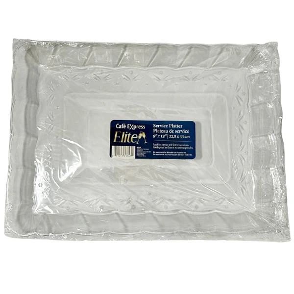 ELITE - CLEAR SERVING TRAY 9x13IN 1 PK