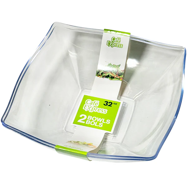 CAFE EXPRESS - SQUARE BOWLS CLEAR 32 OZ 24x2 EA