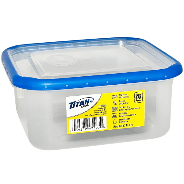 TITAN - SEAL SHORT SQUARE FOOD CONTAINER .85L 24x EA