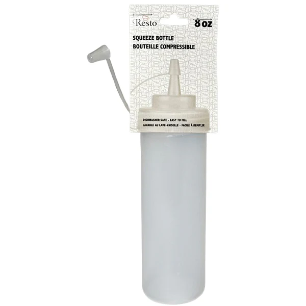 RESTO - 8oz CLEAR SQUEEZE BOTTLE WITH LID 1UN