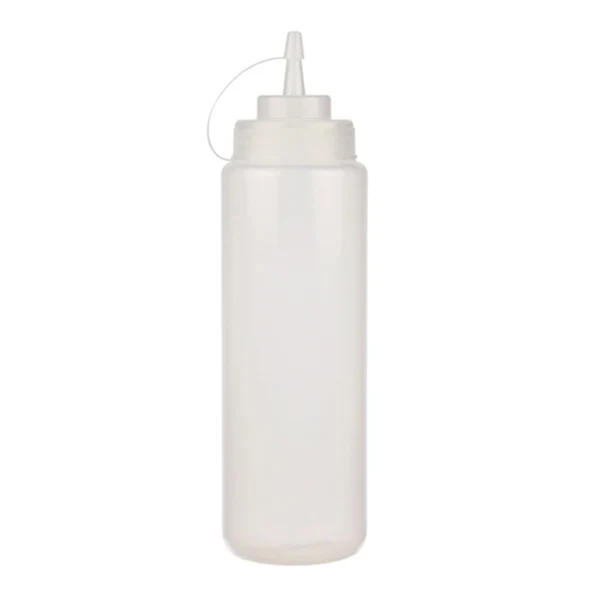 RESTO - 12oz CLEAR SQUEEZE BOTTLE WITH LID EA