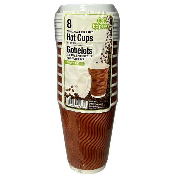 CAFE EXPRESS - 10OZ HOT CUP WITH LID 24x8 PK