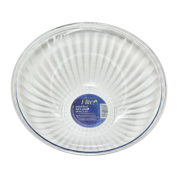 C.E. ELITE - CLEAR POLYSTYRENE 48oz SALAD BOWL EA