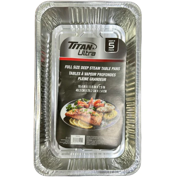TITAN - FOIL FULL SIZE DEEP STEAM TABLE PANS 5EA