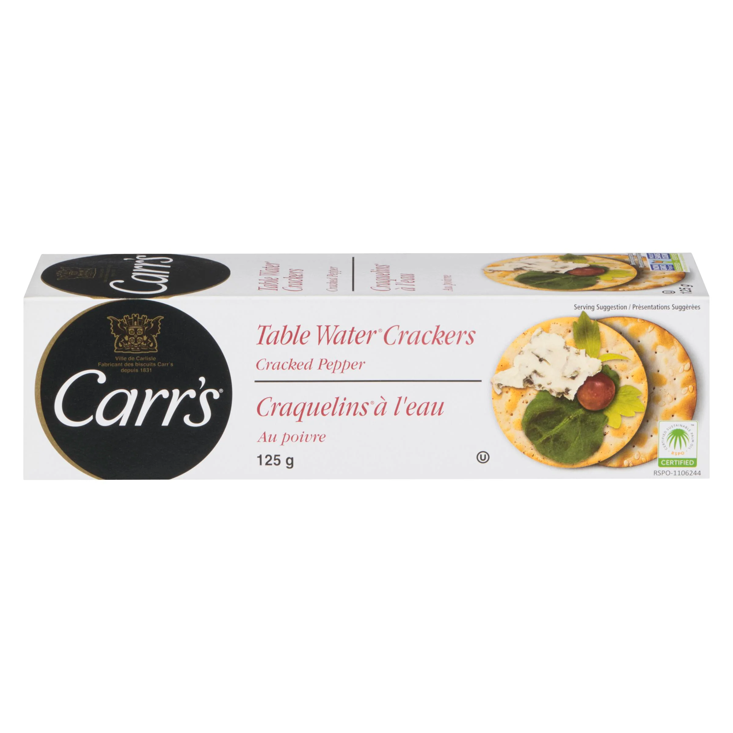 CARRS - TWB CRACKED PEPPER CRACKERS 125GR